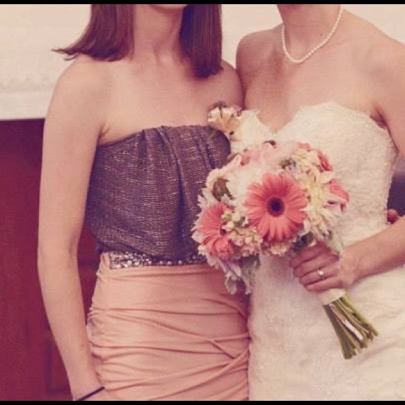 Jodi Kristopher strapless shimmery cocktail dress - Picture 2 of 2